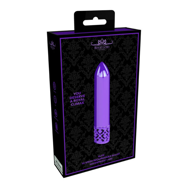 7423522522509 Royal Gems Glitz Rechargeable Abs Bullet Purple