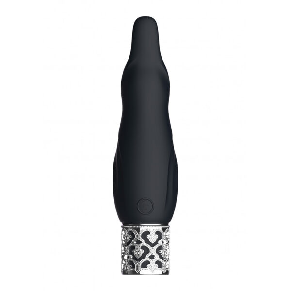 7423522523575 2 Royal Gems Sparkle Rechargeable Silicone Bullet Black