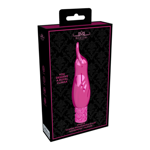7423522523582 Royal Gems Sparkle Rechargeable Silicone Bullet Pink