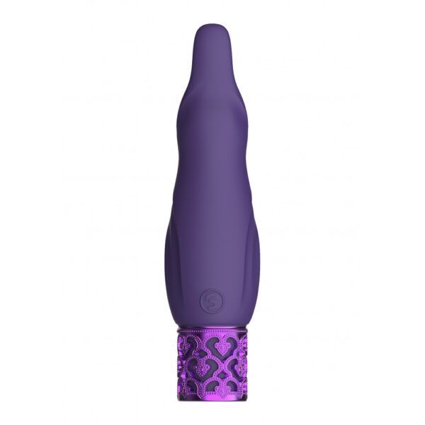 7423522523599 2 Royal Gems Sparkle Rechargeable Silicone Bullet Purple