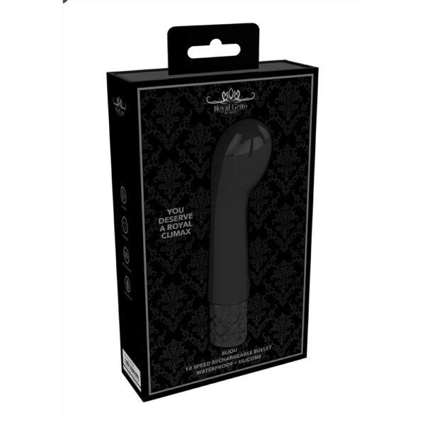 7423522524527 Royal Gems Bijou Rechargeable Silicone Bullet Black