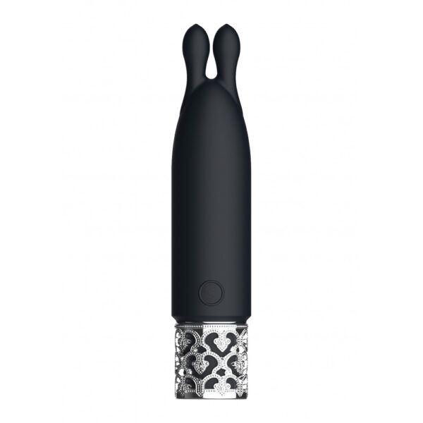 7423522529553 2 Royal Gems Twinkle Rechargeable Silicone Bullet Black