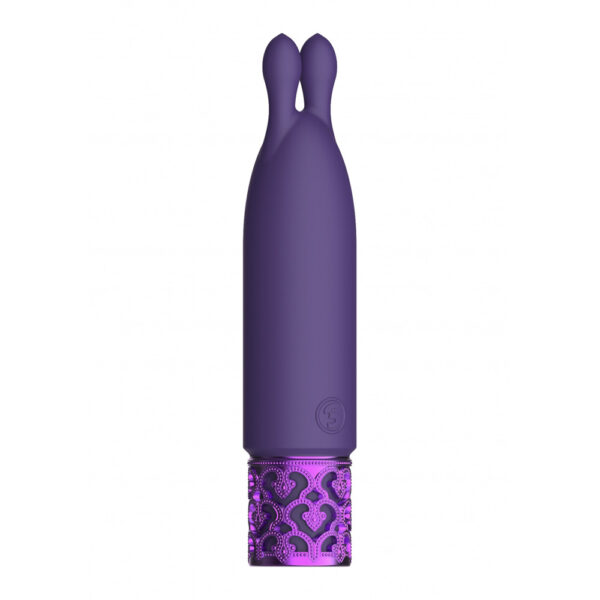 7423522529577 2 Royal Gems Twinkle Rechargeable Silicone Bullet Purple