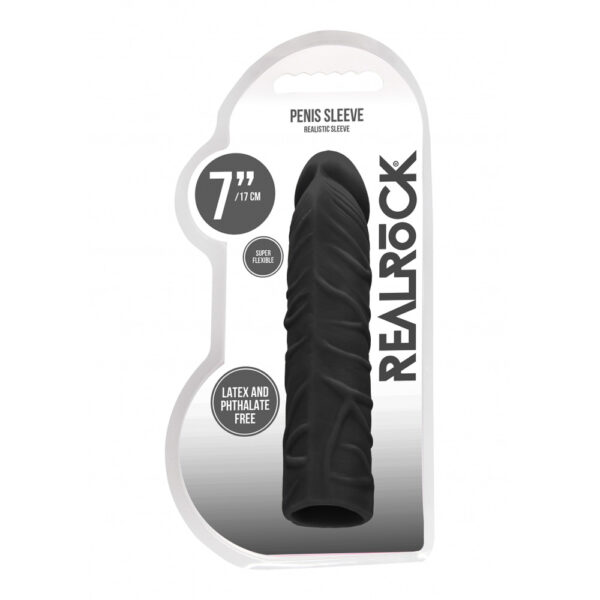 7423522550519 Realrock Penis Sleeve 7" Black