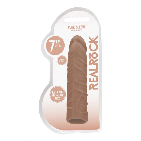 7423522550533 Realrock Penis Sleeve 7" Tan