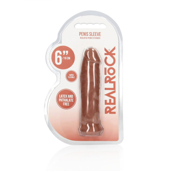 7423522550564 Realrock Penis Sleeve 6" Tan