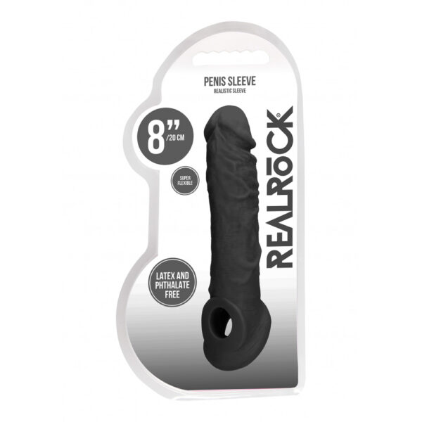 7423522550571 Realrock Penis Sleeve 8" Black