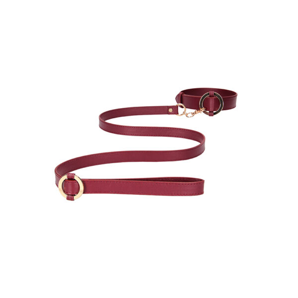 7423522559536 2 Ouch! Halo Collar With Leash Burgundy