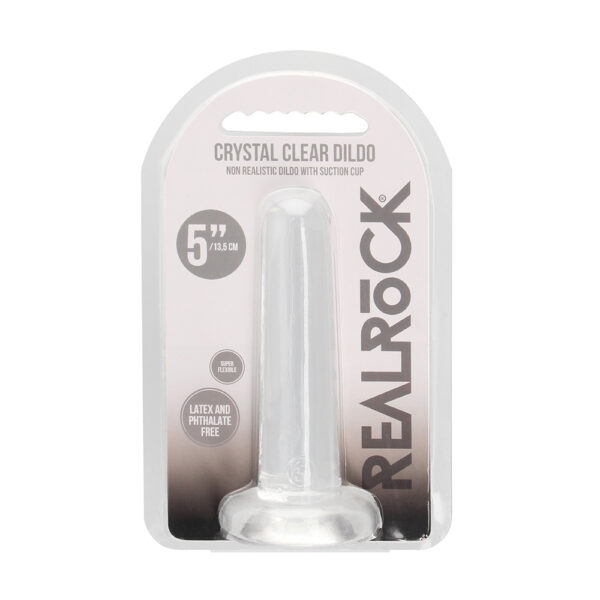 7423522579534 Non Realistic Dildo With Suction Cup 5.3" Transparent