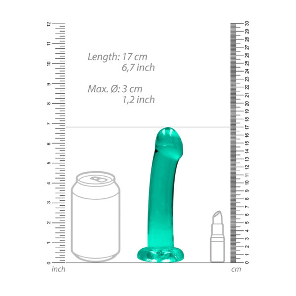 7423522581544 3 Non Realistic Dildo With Suction Cup 6.7" Turquoise