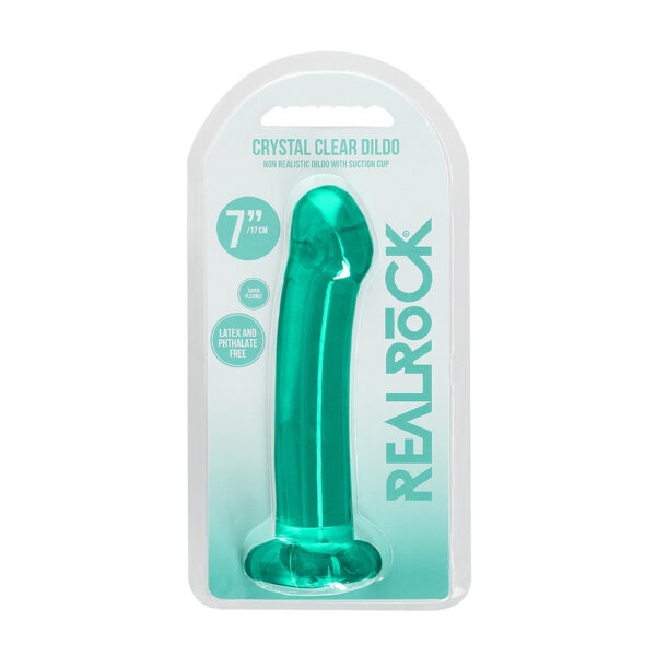 7423522581544 Non Realistic Dildo With Suction Cup 6.7" Turquoise