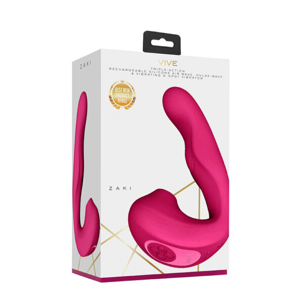 7423522624609 Vive Zaki Air Wave, Pulse Wave & G-Spot Vibrator Pink