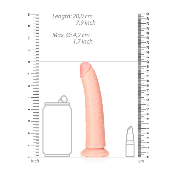 7423522625637 3 Slim Realistic Dildo Without Balls With Suction Cup 7'' Flesh