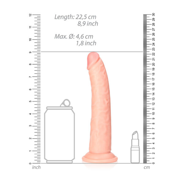 7423522625668 3 Slim Realistic Dildo Without Balls With Suction Cup 8'' Flesh