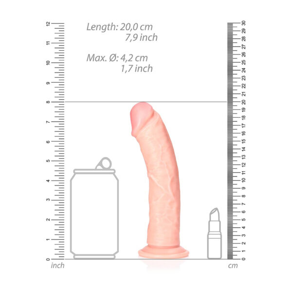 7423522626627 3 Curved Realistic Dildo Without Balls With Suction Cup 7'' Flesh