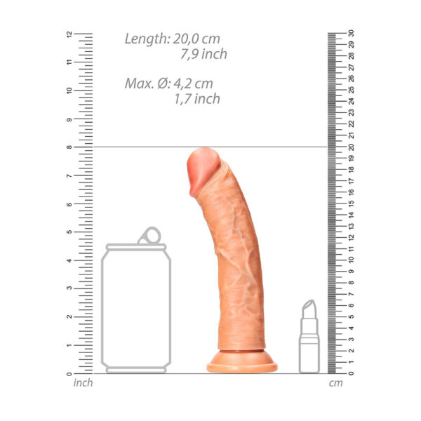 7423522626634 3 Curved Realistic Dildo Without Balls With Suction Cup 7'' Tan