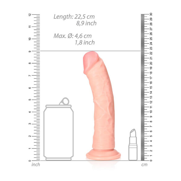 7423522626658 3 Curved Realistic Dildo Without Balls With Suction Cup 8'' Flesh
