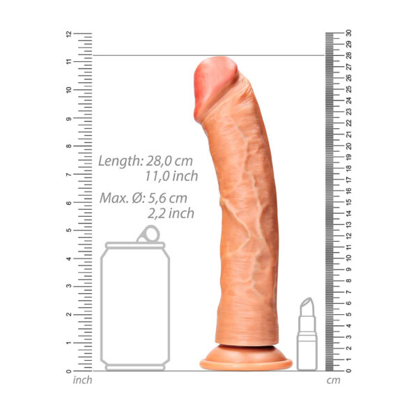 7423522627631 3 Curved Realistic Dildo Without Balls With Suction Cup 10'' Tan