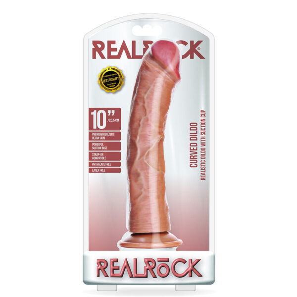 7423522627631 Curved Realistic Dildo Without Balls With Suction Cup 10'' Tan
