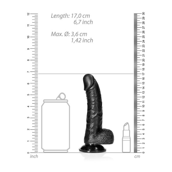 7423522627679 3 Curved Realistic Dildo With Balls And Suction Cup 6'' Black