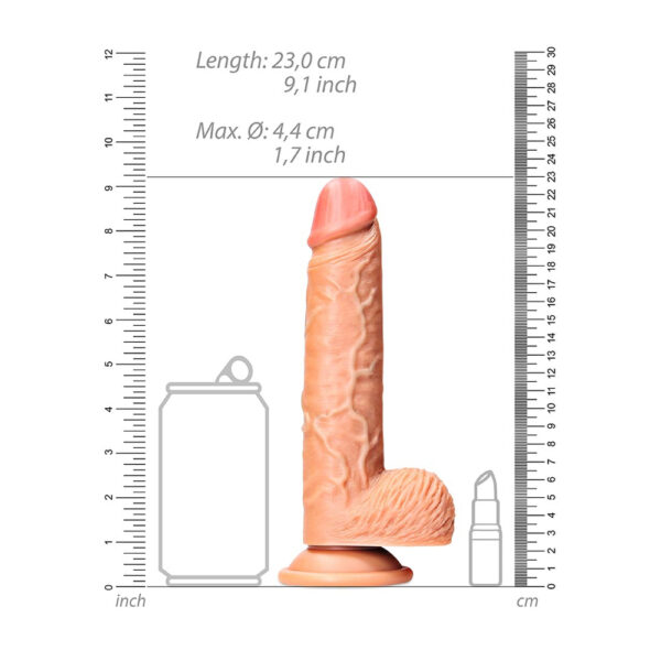 7423522628676 3 Straight Realistic Dildo With Balls And Suction Cup 8'' Tan