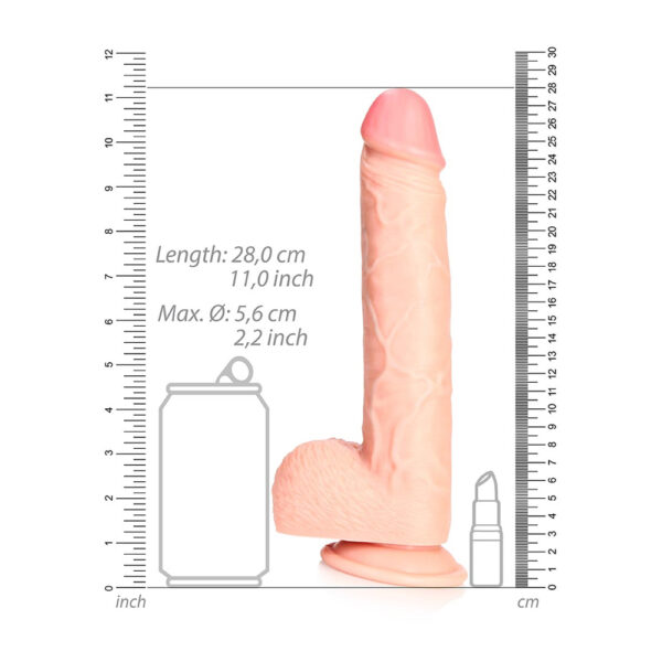 7423522629604 3 Straight Realistic Dildo With Balls And Suction Cup 10'' Flesh