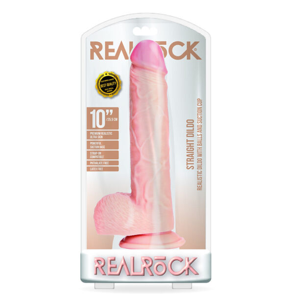 7423522629604 Straight Realistic Dildo With Balls And Suction Cup 10'' Flesh