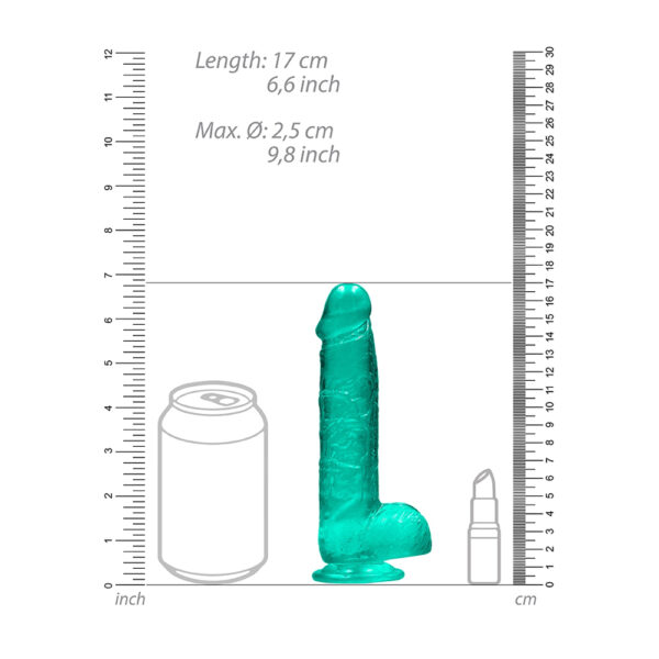 7423522631645 3 Realistic Dildo With Balls 6" Turquoise