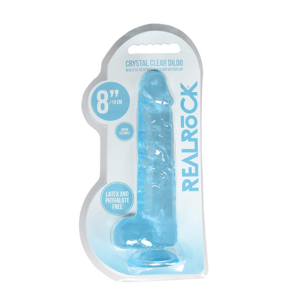 7423522631690 Realistic Dildo With Balls 8" Blue