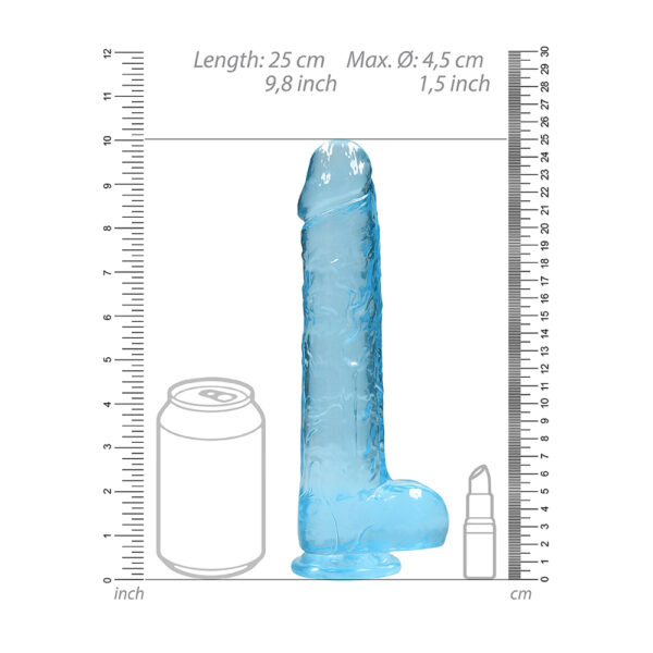 7423522632611 3 Realistic Dildo With Balls 9" Blue