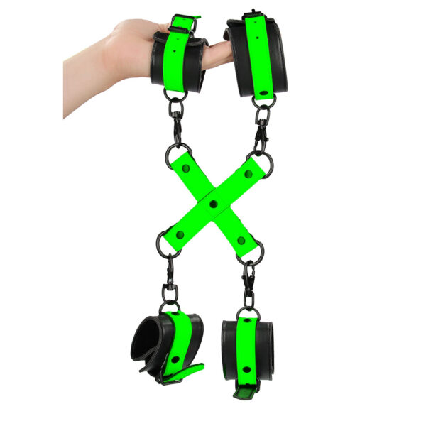 7423522638675 3 Ouch! Hand & Ankle Cuffs With Hogtie Glow In The Dark