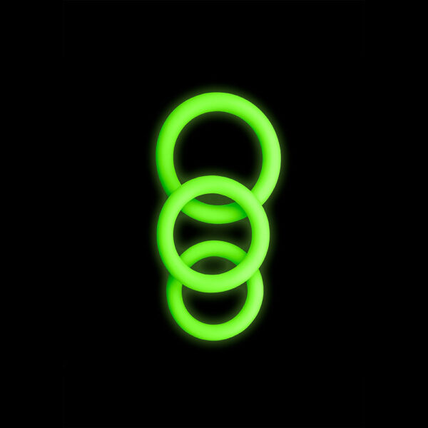 7423522639627 2 Ouch! 3 Pcs Cock Ring Set Glow In The Dark