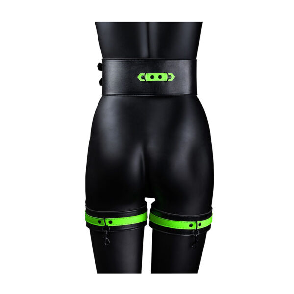 7423522639641 3 Ouch! Thigh Cuffs With Belt And Handcuffs Glow In The Dark S/M