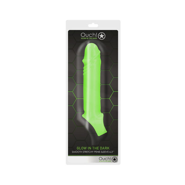 7423522640616 Ouch! Smooth Stretchy Penis Sleeve Glow In The Dark