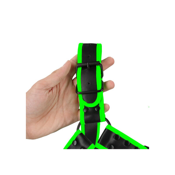 7423522648698 3 Ouch! Buckle Bulldog Harness Glow In The Dark S/M