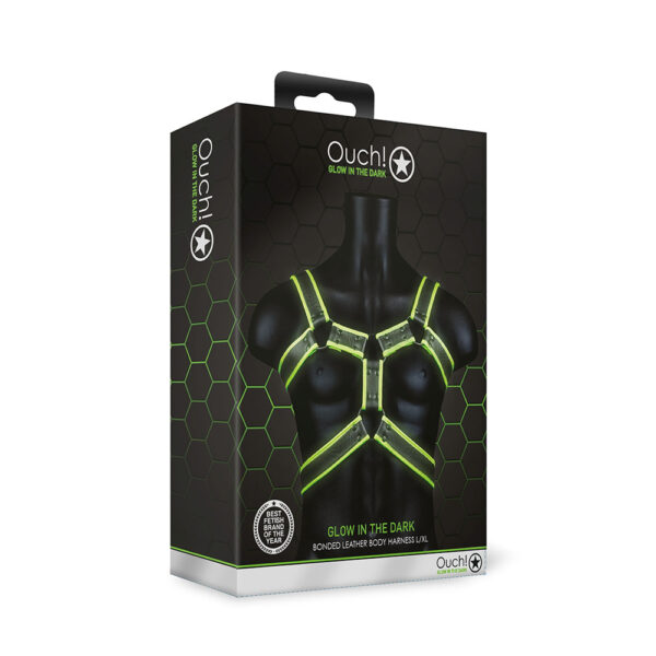 7423522653623 Ouch! Body Harness Glow In The Dark L/Xl