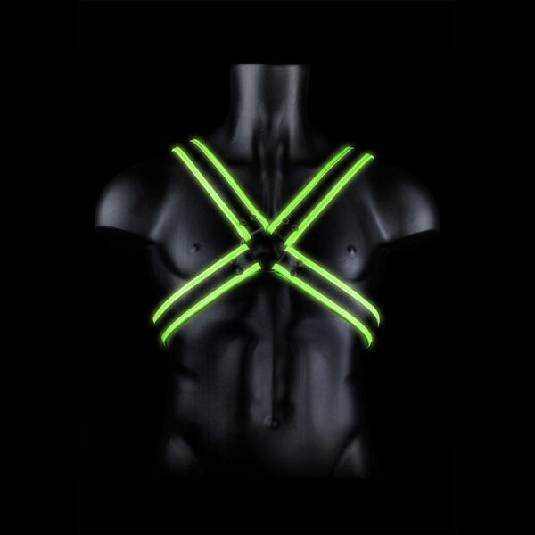7423522653661 2 Ouch! Cross Harness Glow In The Dark L/Xl