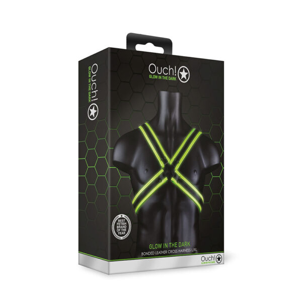 7423522653661 Ouch! Cross Harness Glow In The Dark L/Xl