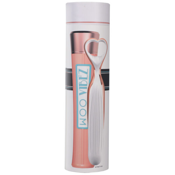 782421079574 Woo: Rechargeable Silicone Vibe With Case White/Rose Gold