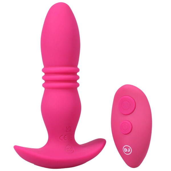 782421081270 2 A-Play Rise Rechargeable Silicone Anal Plug With Remote Pink