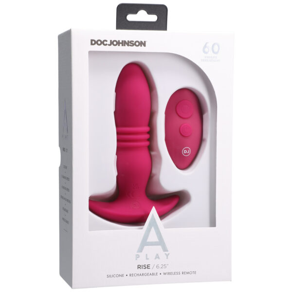 782421081270 A-Play Rise Rechargeable Silicone Anal Plug With Remote Pink