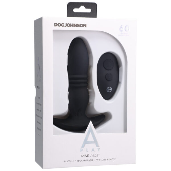 782421081287 A-Play Rise Rechargeable Silicone Anal Plug With Remote Black