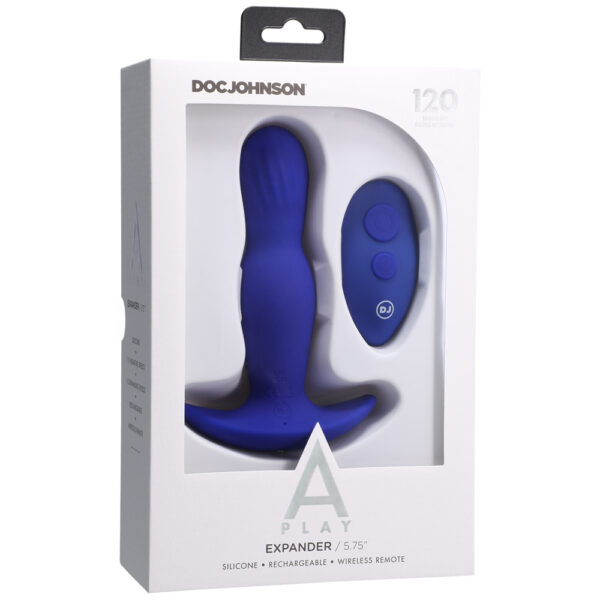 782421081294 A-Play Expander Rechargeable Silicone Anal Plug With Remote Royal Blue