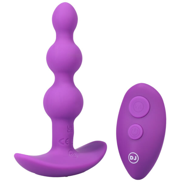 782421081317 2 A-Play Beaded Vibe Rechargeable Silicone Anal Plug With Remote Purple