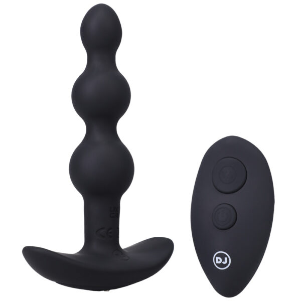 782421081324 2 A-Play Beaded Vibe Rechargeable Silicone Anal Plug With Remote Black