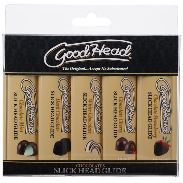 782421083236 Goodhead Slick Head Glide Chocolates 5Pk 1 oz.