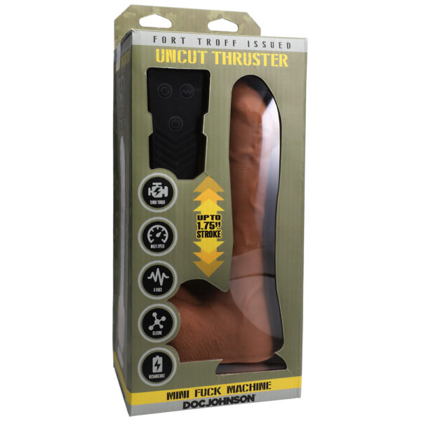 782421084530 Fort Troff Uncut Thruster Mini Fuck Machine Rechargeable Silicone With Remote Caramel