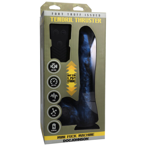 782421084561 Fort Troff Tendril Thruster Mini Fuck Machine Rechargeable Silicone With Remote Blue/Black