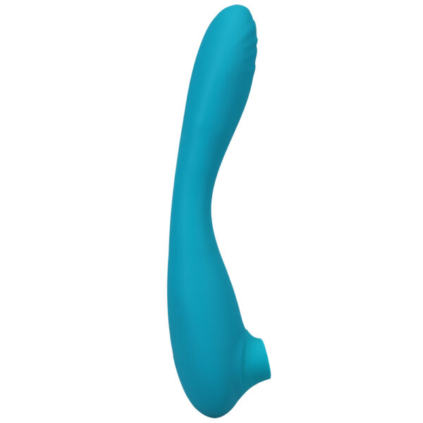 782421086572 2 This Product Sucks Sucking Clitoral Stimulator With Bendable G-Spot Vibrator Rechargeable Teal