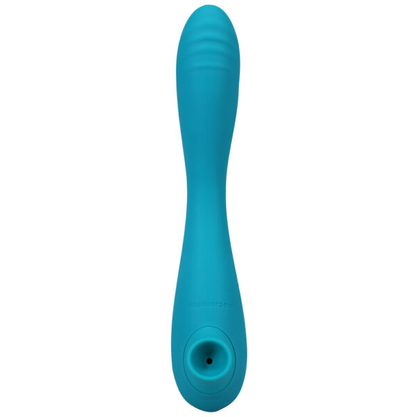 782421086572 3 This Product Sucks Sucking Clitoral Stimulator With Bendable G-Spot Vibrator Rechargeable Teal